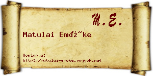 Matulai Emőke névjegykártya